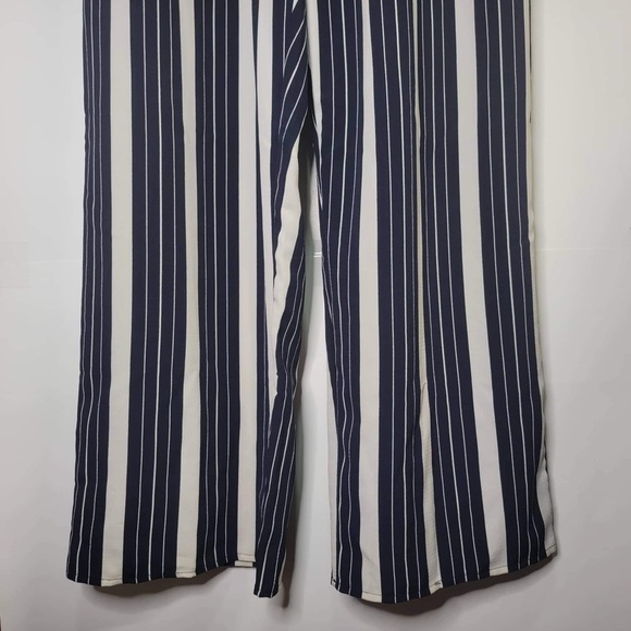 Enfocus Studio Navy Blue Striped Sleeveless Jumpsuit 14 - Picture 4 of 12